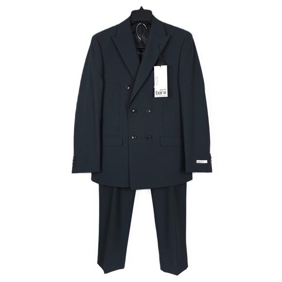 Bar III Men's Slim-Fit Stretch Wool 2-Piece Suit Green Solid 38L 32x34 NWT - Picture 1 of 13